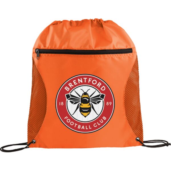 Zippered Side Mesh Drawstring Bag Thumbnail